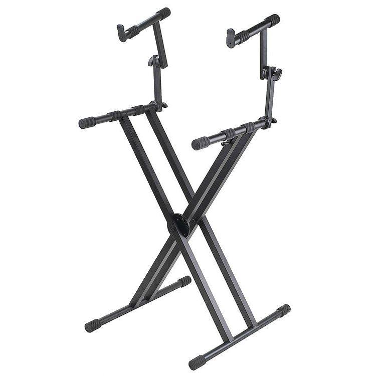 2-Tier Double X-Braced Keyboard Stand
